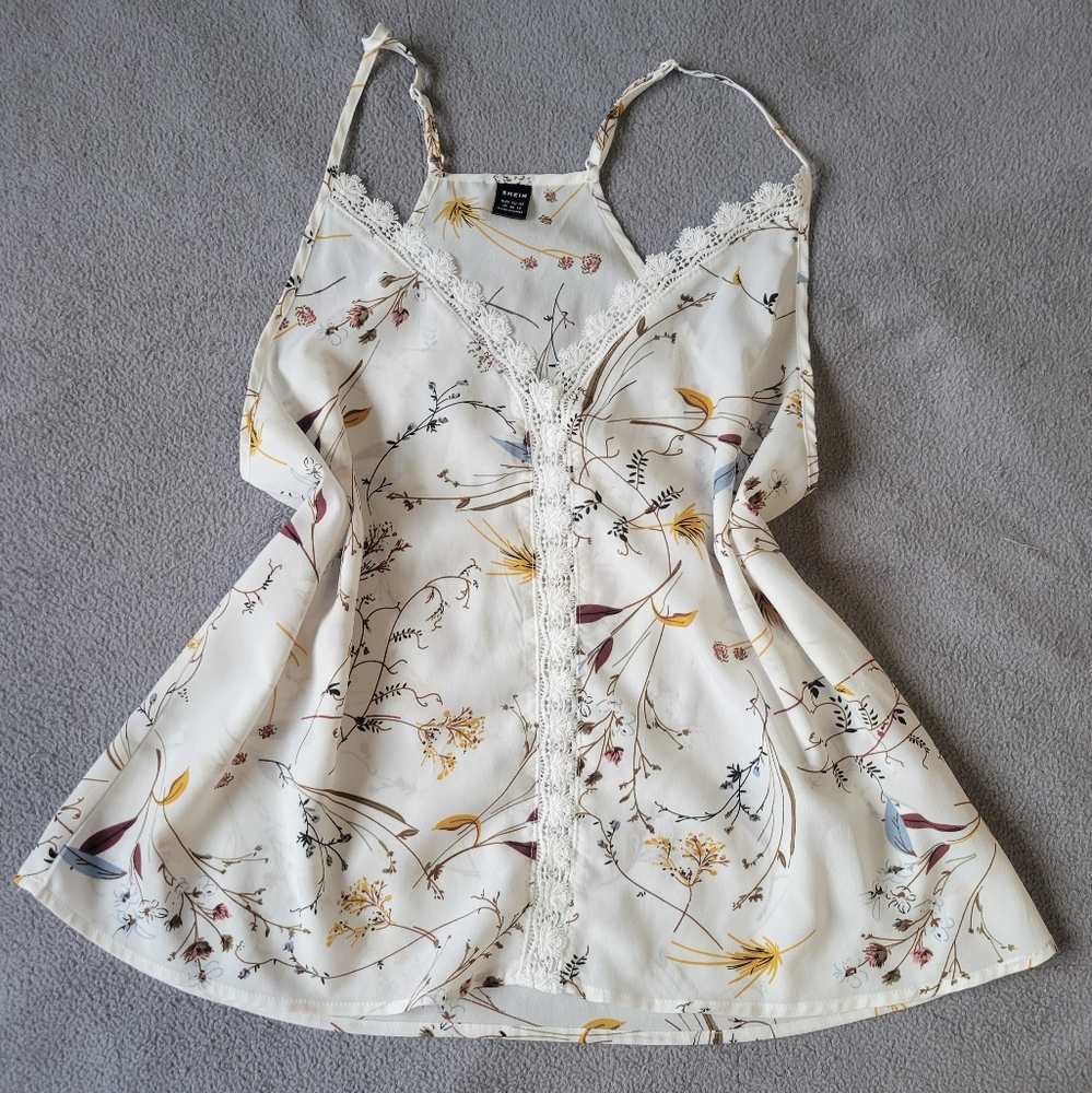 Sheer slip floral top